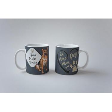 Imagem de Caneca Eu Amo Meu Pet Pastor Alemão I Love Pet Porcelana 325ML (PASTOR ALEMÃO 2)