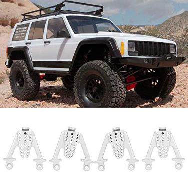 Imagem de KIMISS Torres de Amortecedor de Choque Ajustáveis ​​de Metal Montam Acessório Multifuro para Ajuste para Carro SCX10 1/10 RC - Desempenho Aprimorado e Redução de Vibração (Prata)