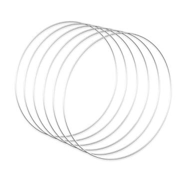 Imagem de Pacote com 6 argolas florais decorativas de metal para pendurar na parede DIY, apanhadores de sonhos e grinaldas de artesanato | Material de arte (tamanho: 10 cm)