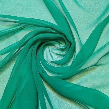 Imagem de MDS Pacote de tecido de chiffon sólido para noivas de 2 jardas para decoração de casa de Feliz Natal, Natal, Ano Novo, fantasia, vestido, DIY, artesanato, tecidos de cortina leves e sedosos 111,8 cm