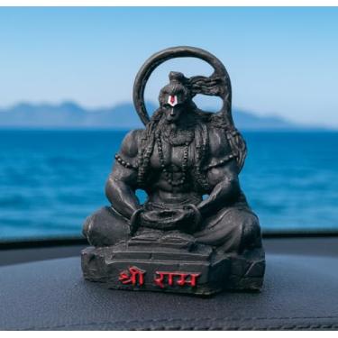 Imagem de Lord Hanuman G Idol para carro e mesa Bajranbali Yogo Decor Jai Shree Ram Murti para painel de carro poder hindu para decoração de casa Pooja Murti Golden Color House Pooja Item presente Diwali (preto