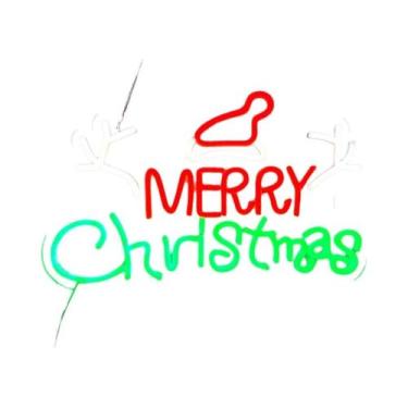 Imagem de Letreiro LED Neon HOHOHO Feliz Natal Para Decoração De Paredes Em Quar