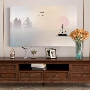 Imagem de Capa protetora universal para TV interna de 32 a 80 polegadas para tela LCD LED protetora protetora à prova de poeira para pendurar/mesa quarto sala de estar decoração2||65 polegadas