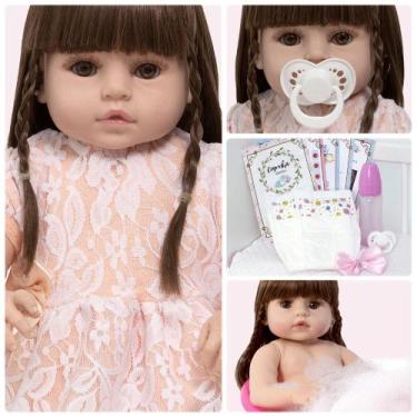 Imagem de Bebe Reborn Menina Realista Com Enxoval Vários Acessórios - Cegonha Re