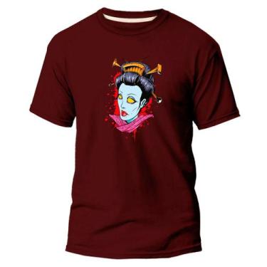 Imagem de  Camiseta Basica Algodão Premium Estampada Zombie Gueixa - Pavesi, Bor