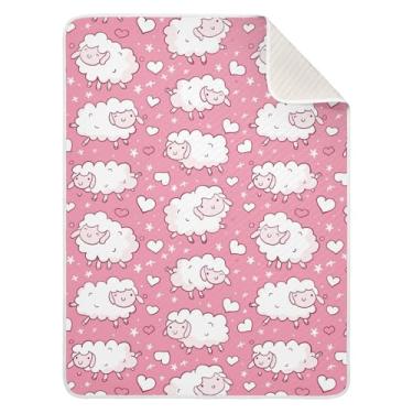 Imagem de Wassud Manta engraçada de ovelha para meninos e meninas, cobertor infantil essencial para recém-nascidos, cobertores macios para bebês 76 x 101 cm