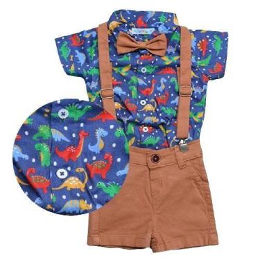 Imagem de Conjunto Estampado suspensorio Infantil Original Alfa Caramelo, Carame