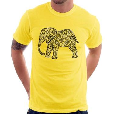 Imagem de Camiseta Elefante Mandala - Foca na Moda, Amarelo, M