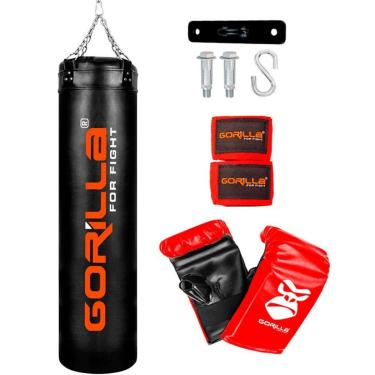 Imagem de Saco De Pancada Profissional 160 Cm + Luva Bate Saco + Bandagem Elástica 3 Metros + Suporte Gorilla-Unissex