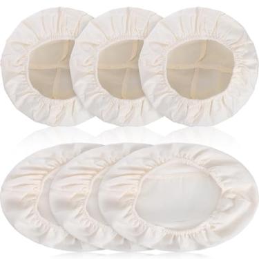 Imagem de 6 peças de pano de forro de cesta de pão, capas de forro de banneton de vime natural, forro de cesta de fermento redondo e oval, forros Banneton para suprimentos de confeitaria doméstica (25 cm oval