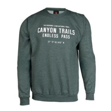 Imagem de Moletom Masculino Desayner Estampa Frontal Verde Mescla-Masculino