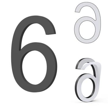 Imagem de Números autoadesivos de casas de 12 cm, números de caixa de correio DEWEL número de porta de endereço, números de endereço de casa moderna de acrílico e letras para casa, apartamentos, escritório