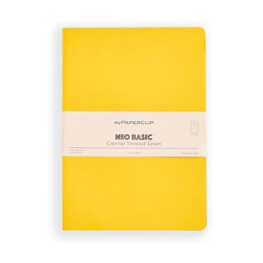 Imagem de myPAPERCLIP Caderno pautado NeoBasic B5 | 160 páginas, 80 GSM, capa macia 250 GSM, B5 (17,6 x 25 cm) | Amarelo