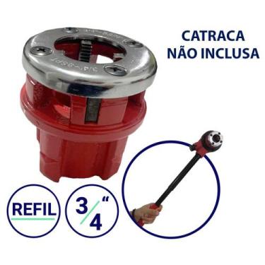 Imagem de Refil Tarraxa Manual Tarracha Para Cano Metálico Ferro Aço BSPT ¾ Abri