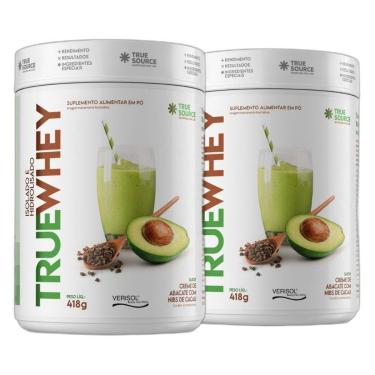 Imagem de Kit 2 Whey Protein Isolado Abacate Cacau 418g True Source-Unissex