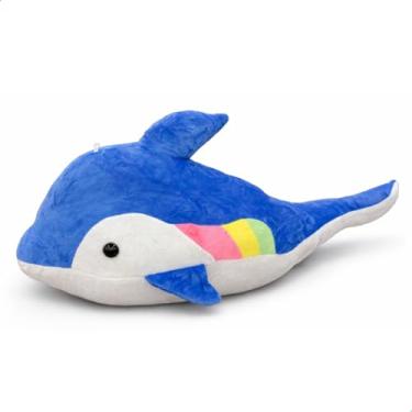 Imagem de Baleia de Pelúcia 60cm Antialérgica Lavável com Zíper Infantil