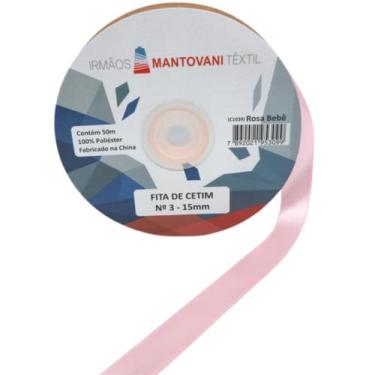 Imagem de Fita De Cetim 15mm N 03 Com 50 Metros Cor:Rosa Bebê - Irmãos Mantovani
