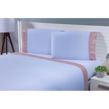 Imagem de 4 Fronhas 50x90 100% Algodão 200 Fios Barrado Jacquard Rosé