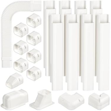 Imagem de Kit de capa de linha de 7,6 cm L 13,5 pés para mini ar condicionado dividido decorativo PVC kit de capa de linha para ar condicionado central mini capa AC dividida para bombas de calor externas capa