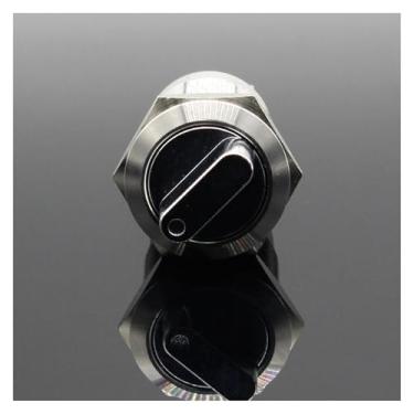 Imagem de Interruptor de botão de pressão DPDT de 19 mm, 2 e 3 posições, seletor de metal, interruptor rotativo com aço inoxidável (3 posições, travamento_5 V)