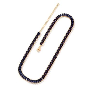 Imagem de Soyzvteo Colar de diamante com pedras de zircônia cúbica, corrente de diamante, banhado a ouro, corrente de tênis delicada, joias presentes para mulheres, Small, Zinco Cristal, Sem Pedra Preciosa