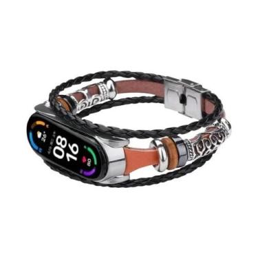 Imagem de Pulseiras De Couro Estilo Étnico Retrô Para Smartwatch Xiaomi Mi Band 