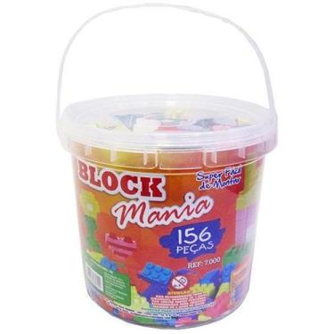 Imagem de Blocos de Montar Didáticos Balde com 156 peças - PopMov