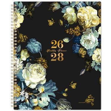 Imagem de Agenda mensal 2026-2028 - 2 anos 2026-2028, julho de 2026 - junho de 2028, 23 x 28 cm com abas revestidas, bolso interno