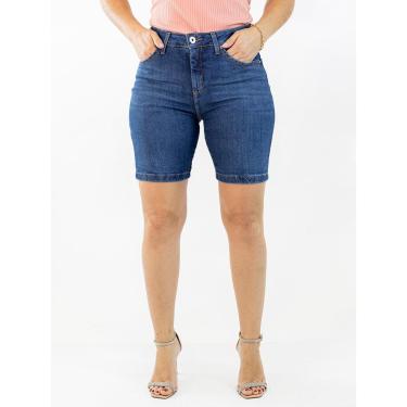 Imagem de Bermuda Feminina Jeans Cintura Alta Elastano Anticorpus-Feminino