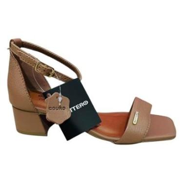 Imagem de Sandália Bottero Feminina Salto Bloco Couro Atanado - Preto-Feminino