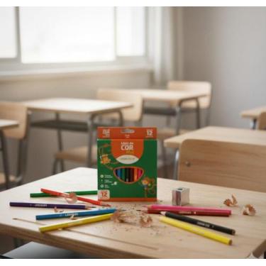 Imagem de Lápis De Cor Leo E Leo Sextavado Mini 12 Cores