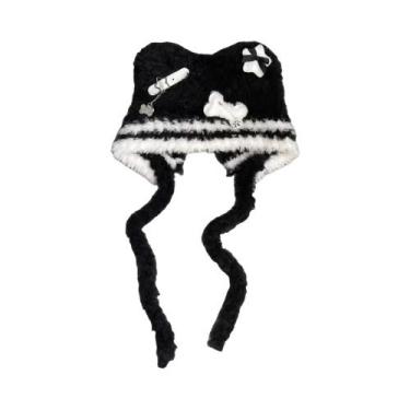 Imagem de Chapéu De Lã Feminino Gótico Punk Lolita Y2K Harajuku Com Orelhas De U