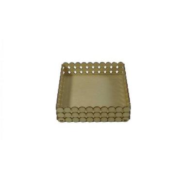 Imagem de Bandeja Pérolas Quadrada 15x15x5cm Lisa - MDF a Laser para Decoração -