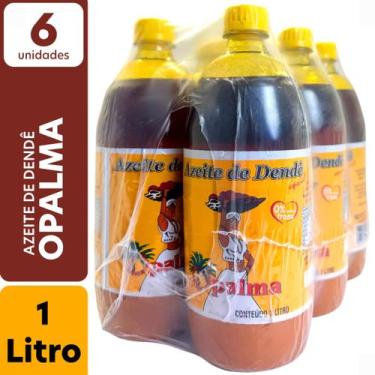 Imagem de Fardo Azeite De Dendê Opalma 1 Litro com 6 Unidades