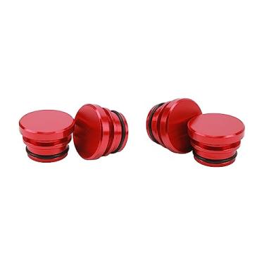 Imagem de Sunydog Tampa do Plugue do Isqueiro, Liga de Alumínio, Tampa à Prova de Poeira, 4 Peças para Carro, Caminhão, Barco, Tomada.Fácil Instalar e Substituir, Estilo Decoração Atraente (Vermelha)