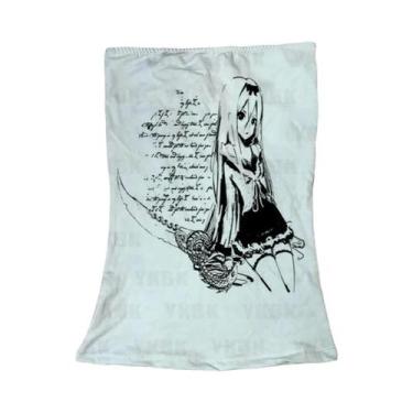 Imagem de Camiseta Feminina Y2K Harajuku Com Estampa Gótica De Anime, Casual, Ma