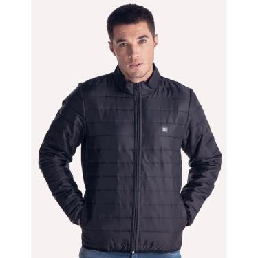 Imagem de Jaqueta King & Joe Masculina Nylon Puffer Gola Preta-Masculino