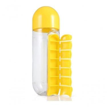 Imagem de Garrafa Plastico Porta Comprimidos Destacavel 600ml Amarelo