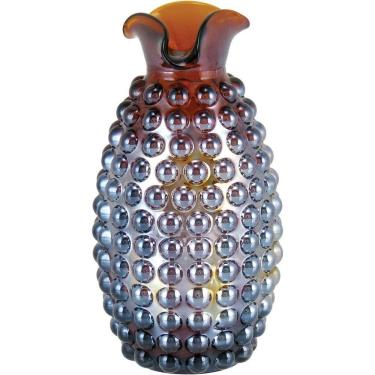 Imagem de Maou Vaso 14X8X8Cm Vidro Marrom Lustrado