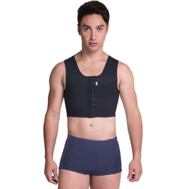 Imagem de Colete Modelador Slim Masculino Curto Pós Cirúrgico Ginecomastia Regat