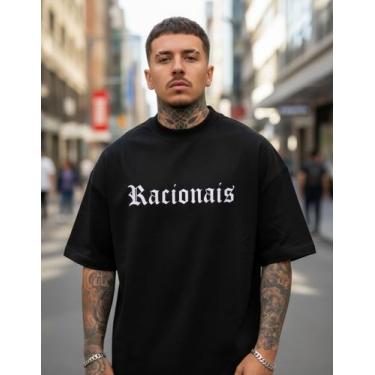 Imagem de Camiseta Oversized Algodão Racionais Mcs Streetwear Blusa - SEM, Preto