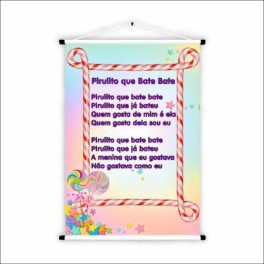 Imagem de Banner de Lona Educativo Pirulito que Bate Bate 70x55cm - UdiPrint