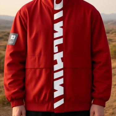 Imagem de Casaco Masculino Casual Gola Alta com Bolsos Grandes Cinza P - ElaShop