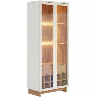 Imagem de Cristaleira 2 Portas 1 Gaveta Off White Freijo Clb Off White