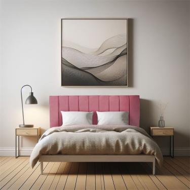 Imagem de Cabeceira King 1,95m Holanda Suede Rosa - Pallazio