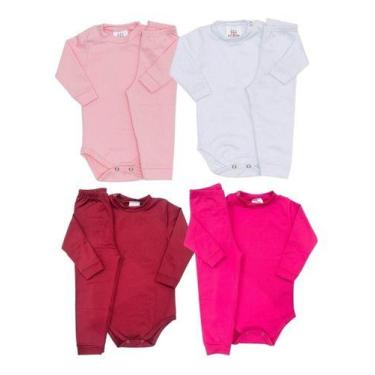Imagem de Kit 4 Conjuntos Térmicos Inverno Bebê Infantil Body E Calça - Pettenat