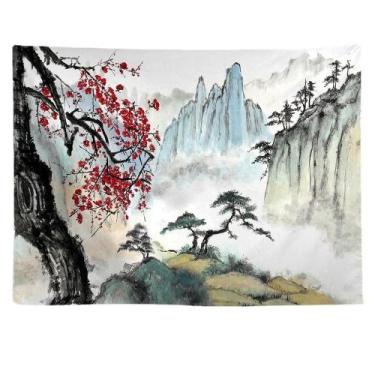 Imagem de Tapeçaria, pintura a tinta, paisagem, microtecido 150x150cm - yiweisai