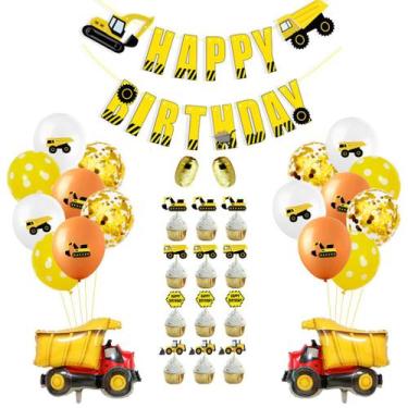 Imagem de Kit de balão Cars 33 peças de confete de folha de látex para festa de 