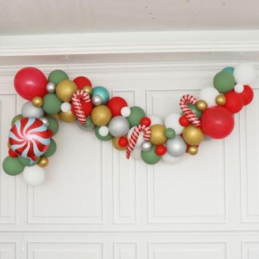 Imagem de Kit de balão Candy Latex Foil 106 unidades para festa de Natal - yiwei