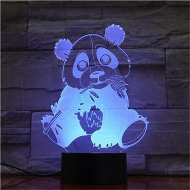 Imagem de Luz noturna LED 3D que muda de cor Panda para crianças com base - Yiwe